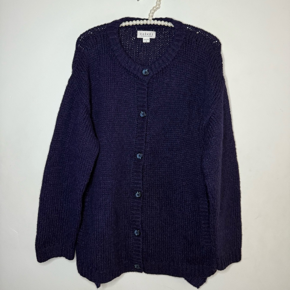 Velvet by Graham & Spencer Navy Cardigan Sweater